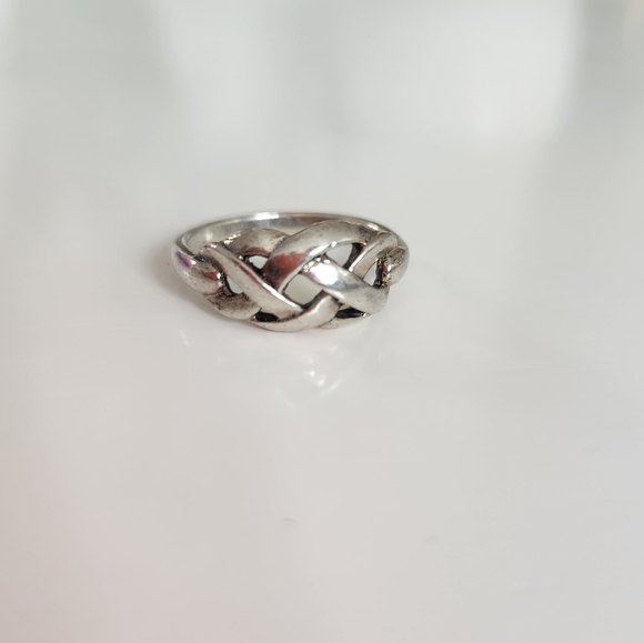 Woven Celtic Knot Vintage Handmade Silver Ring - Picture 10 of 12